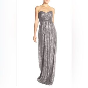 Strapless Silver Gown